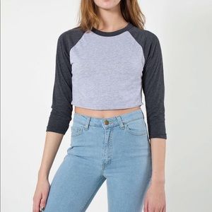 American Apparel Cropped baseball tee